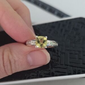 Vintage Silver Ring with Yellow Gem